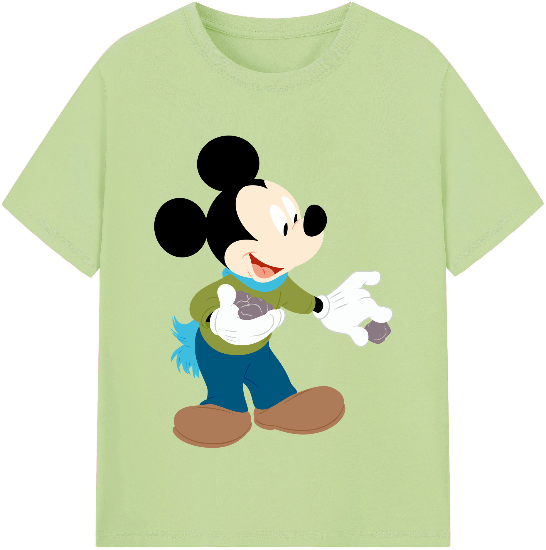 （画像用） ミッキーマウス Mickey Mouse 綿100％半袖Tシャツ（フロントプリント）